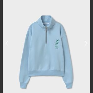 LOOLIOS Marine Pale Blue 1/4 Zip Luxe Sweatshirt
